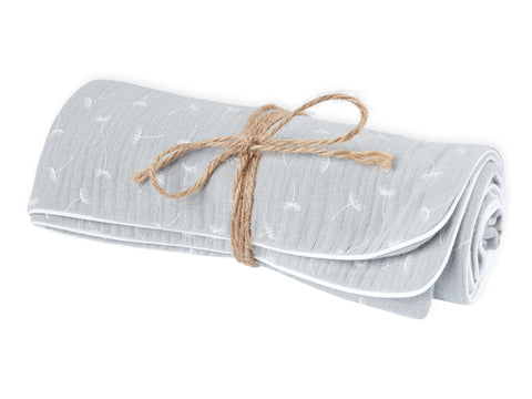 Babydecke Musselin grau Pusteblumen