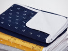 Wickelunterlage Musselin – Dunkelblau Anker, Detailansicht