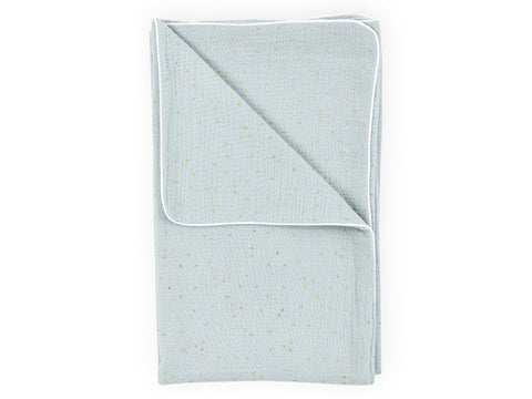 Babydecke Musselin Goldene Punkte Grün – Detail