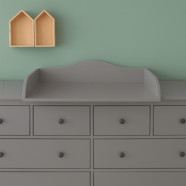 Wickelaufsatz für HEMNES 160 cm – grau, mit Blende