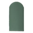 Das KraftKids Wandpaneel abgerundet Doppelkrepp in Grün mit Stoffbezug und abgerundetem Top ist ideal für moderne Wandgestaltung und wird vor weißem Hintergrund präsentiert.