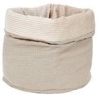 Das KraftKids Körbchen rund Musselin beige ist ein weicher, beiger Stoffkorb mit gerippter, umgeschlagener Oberseite und strukturierter Optik - ideal als Wickeltisch Organizer.