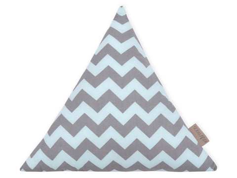 Stoffdreieck Chevron hellgrau und mint