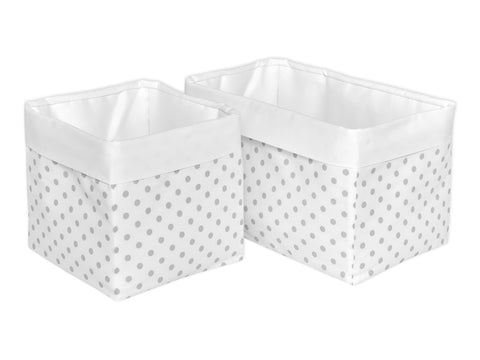 Körbchen Uniweiss graue Punkte auf Weiss