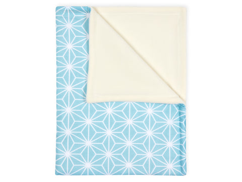 Babydecke weiße Diamante auf Pastel Blau