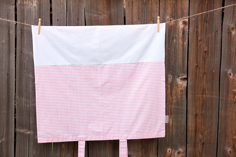 Bezug für Wickeltischauflage Streifen rosa