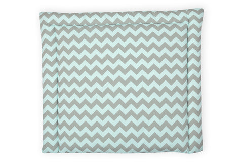 Wickelauflage Chevron hellgrau und mint