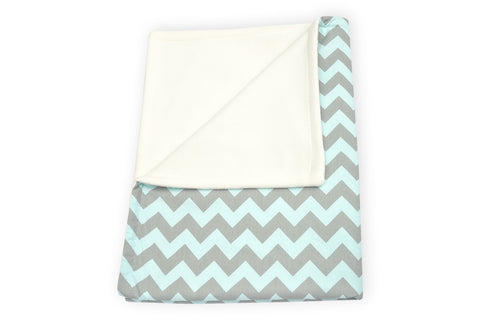 Babydecke Chevron hellgrau und mint