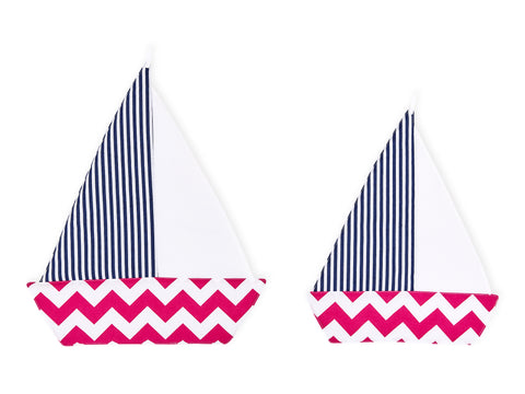 Segelboot Chevron magenta