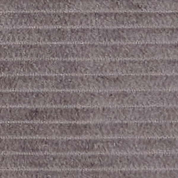 Nahaufnahme der grauen Oberfläche mit horizontalen Rillen des KraftKids Stoff Cord Breitcord Grau COD SSS124 aus 100% Baumwolle mit zeitlosem Muster für einen gestreiften, leicht rauen Look.